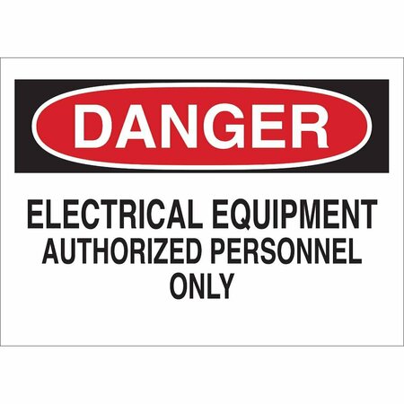 BRADY Danger Sign, 7 in Height, 10 in Width, Fiberglass, Rectangle, English 71543